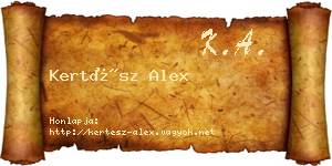 Kertész Alex névjegykártya