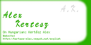 alex kertesz business card